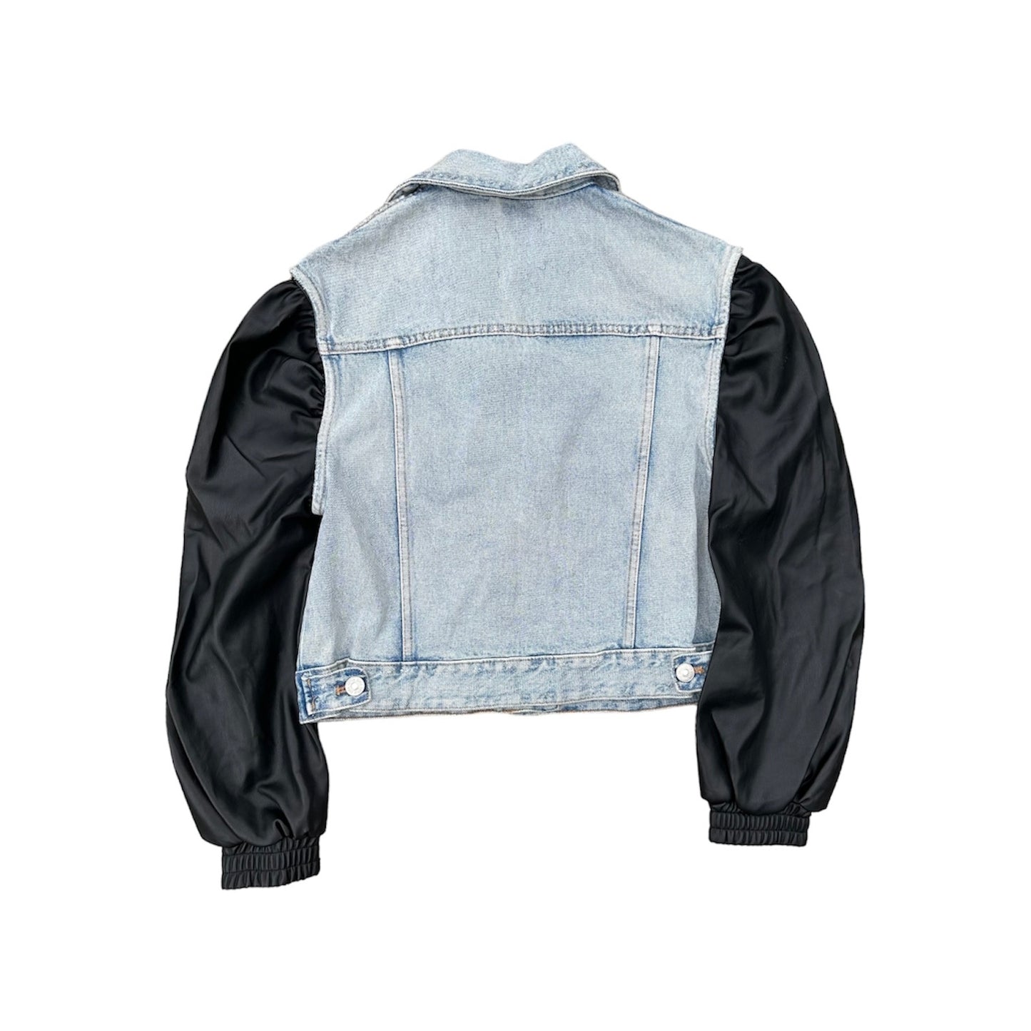 1/1 Denim Jacket w Leather Sleeves