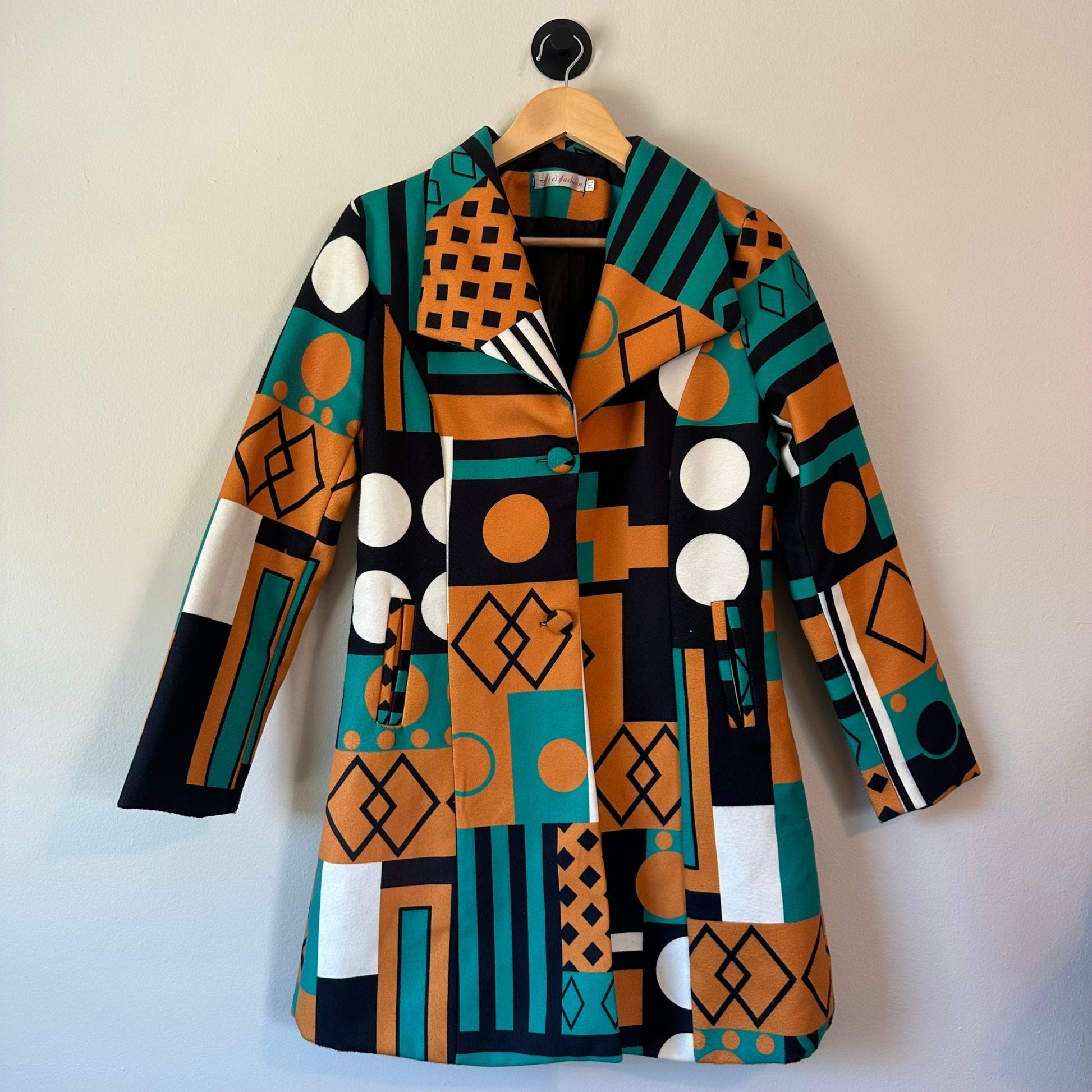 Geometric Print Coat - ONNA by gsochic