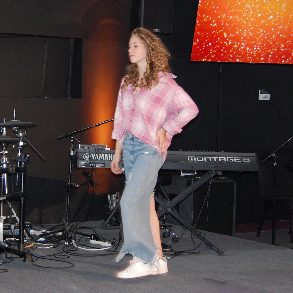 ONNA Reworked Denim Maxi Skirt