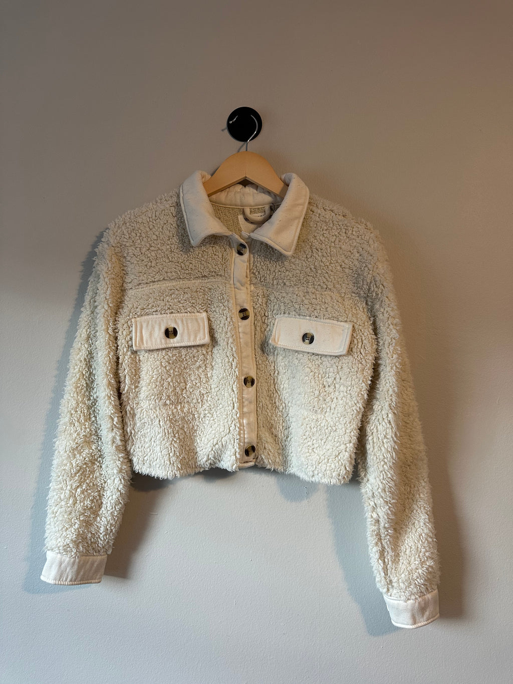 Cropped Faux Sherpa Jacket
