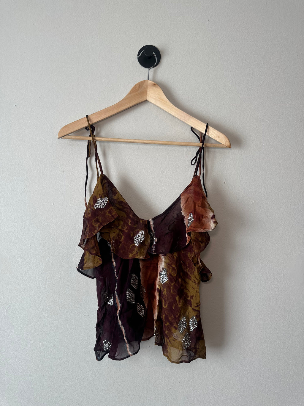 Tie-Shoulder Ruffle Top