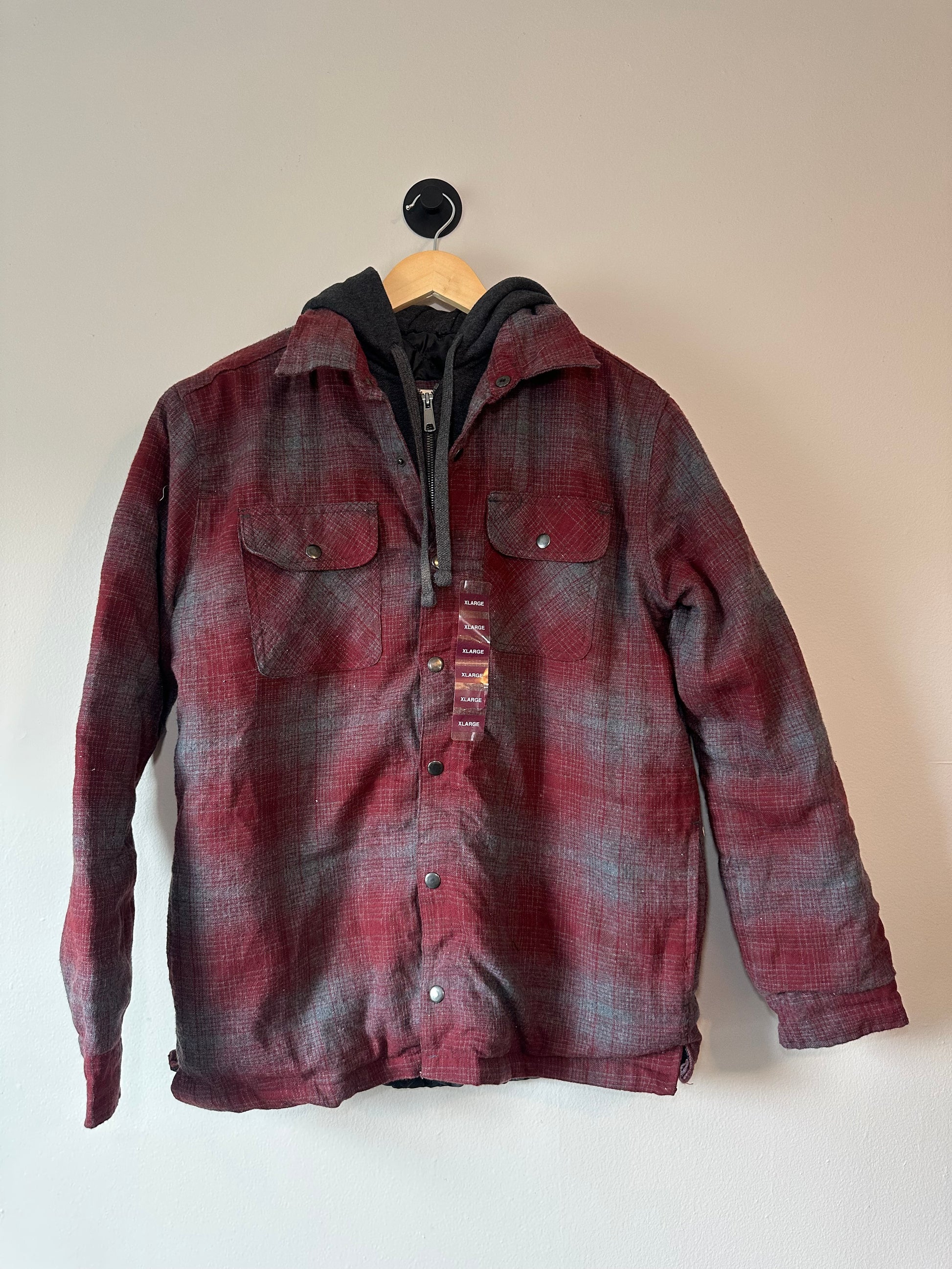 Hooded Flannel Quilted Jacket