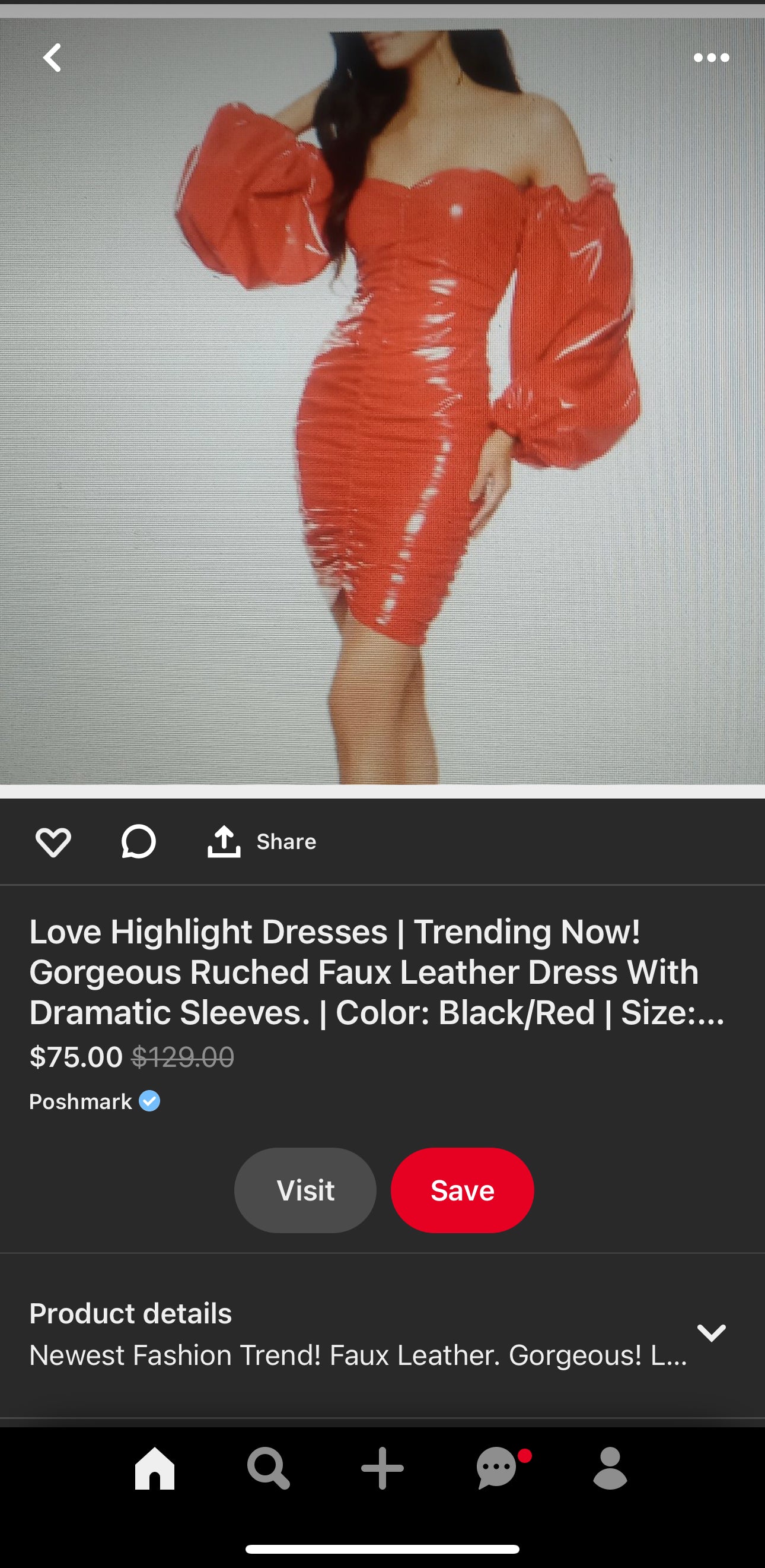 Faux Leather Mini Dress