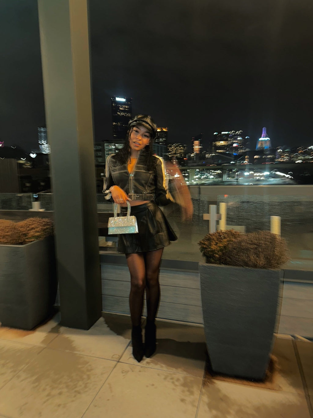 Faux Leather Flat Cap - ONNA by gsochic