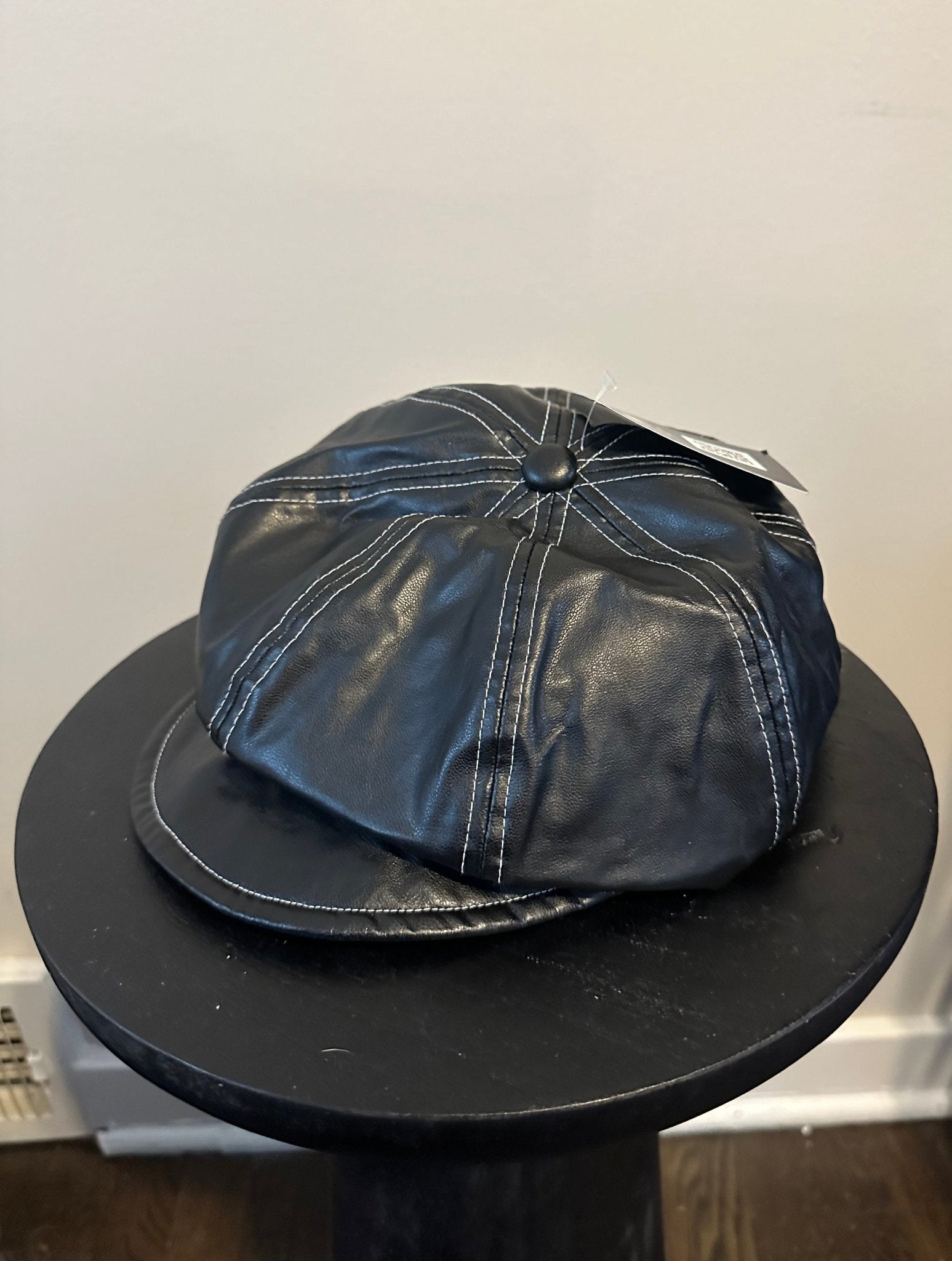 Faux Leather Flat Cap - ONNA by gsochic