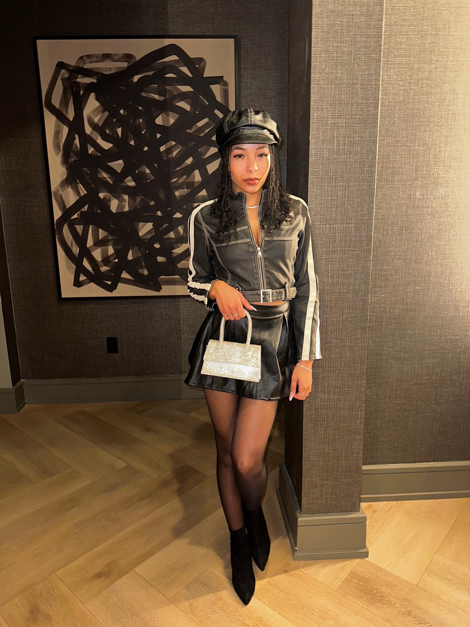 Faux Leather Flat Cap - ONNA by gsochic