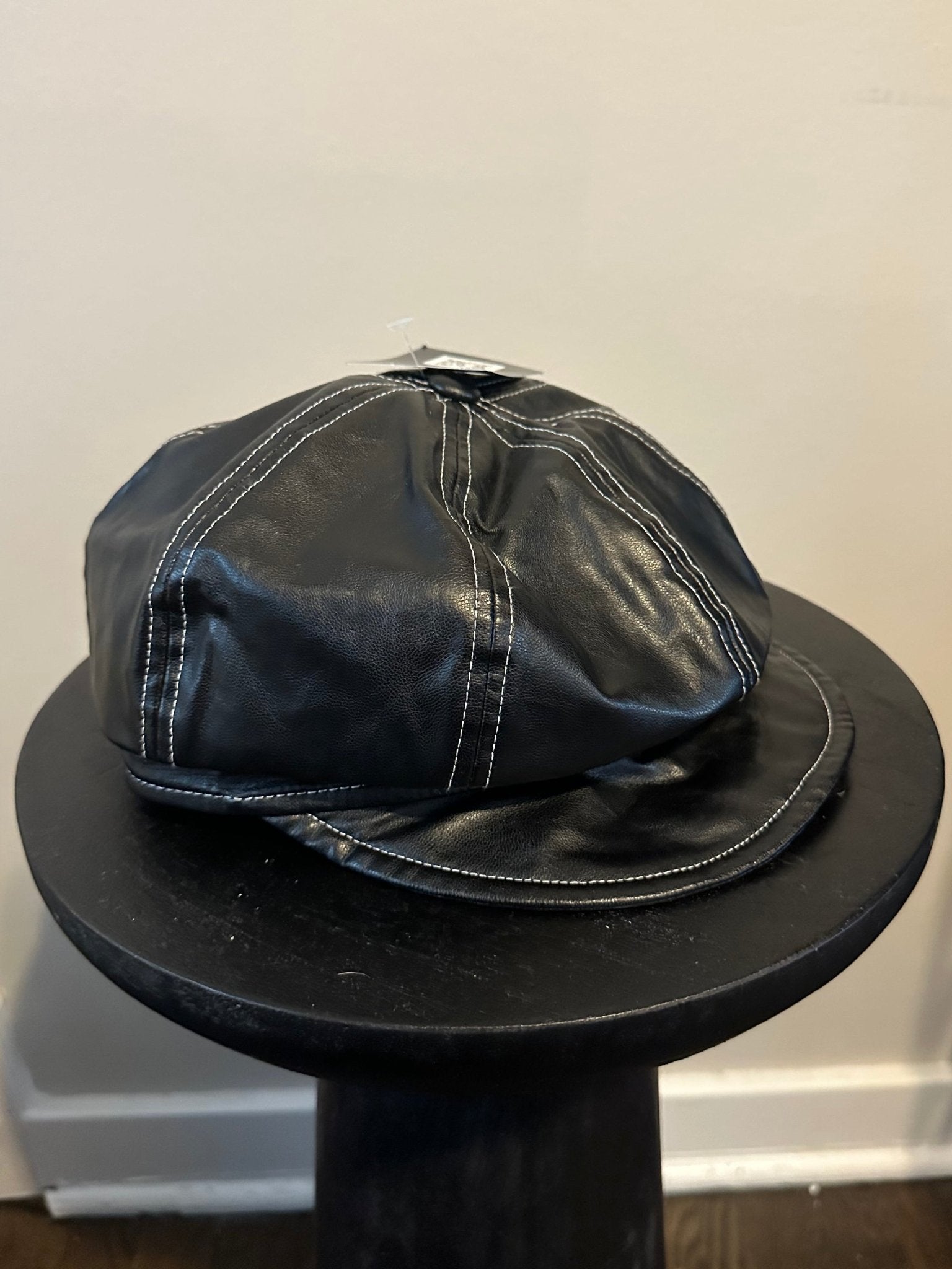 Faux Leather Flat Cap - ONNA by gsochic
